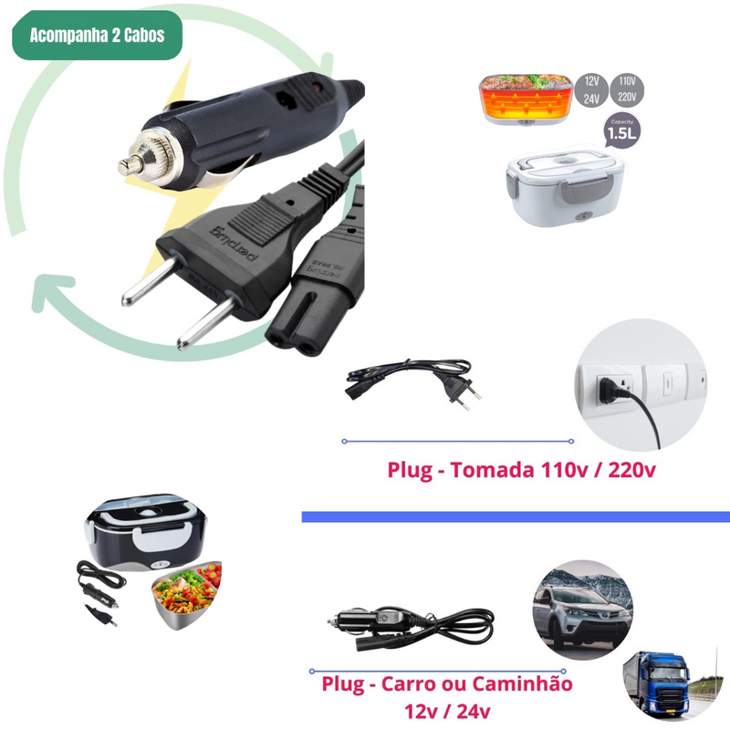 Marmita Elétrica com Compartimentos 1,5L - Bivolt