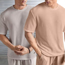 Camiseta no estilo oversized texturizada - kit com 2 unidades