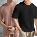 Camiseta no estilo oversized texturizada - kit com 2 unidades