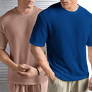 Camiseta no estilo oversized texturizada - kit com 2 unidades