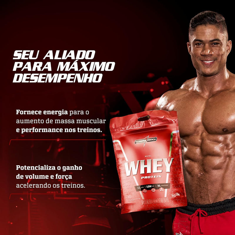 Integralmédica - Nutri Whey Protein Chocolate - Suplemento Alimentar - Fonte de Proteínas e Carboidratos - Pouch 900g