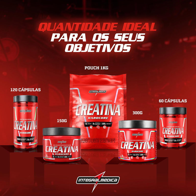 Integralmedica - Creatina em Cápsulas Hardcore - 100% Pura e Monohidratada