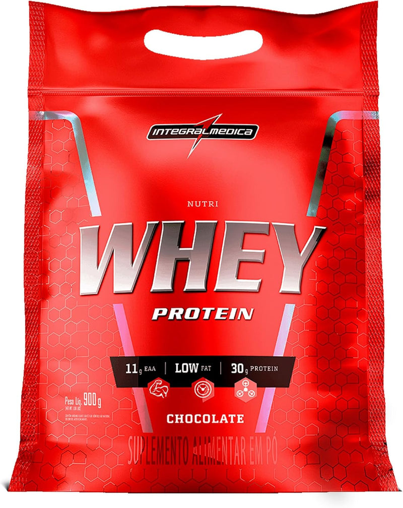 Integralmédica - Nutri Whey Protein Chocolate - Suplemento Alimentar - Fonte de Proteínas e Carboidratos - Pouch 900g