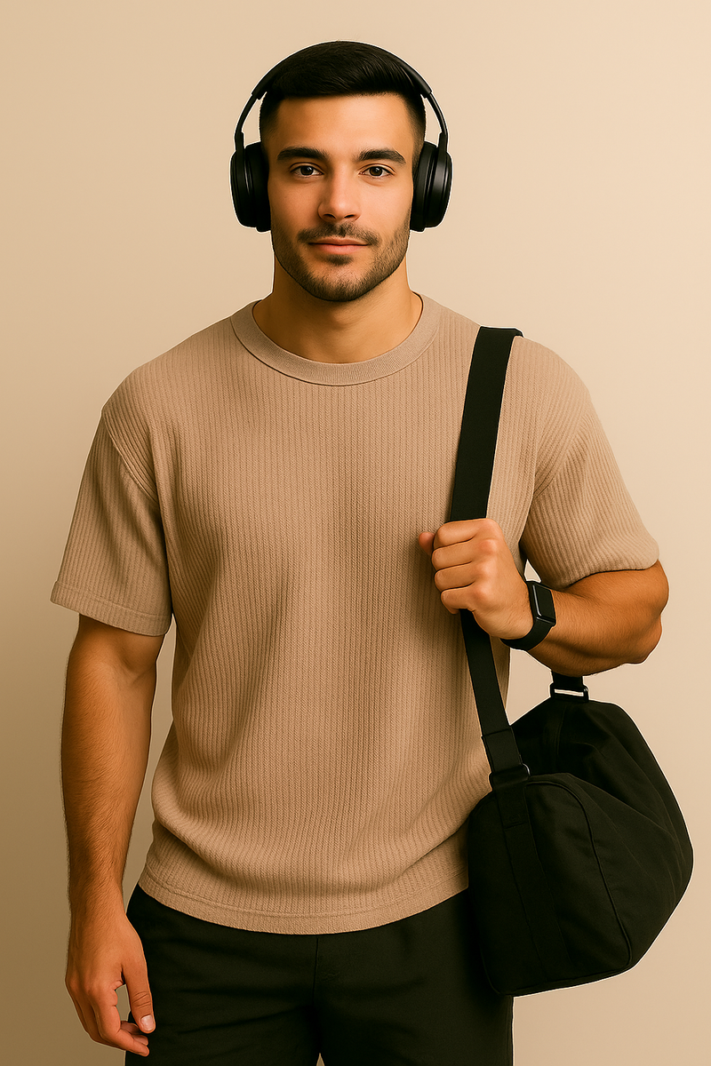 Camiseta no estilo oversized texturizada - kit com 4 unidades