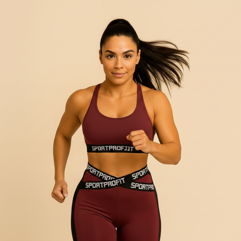 Conjunto gym com elástico - short e top