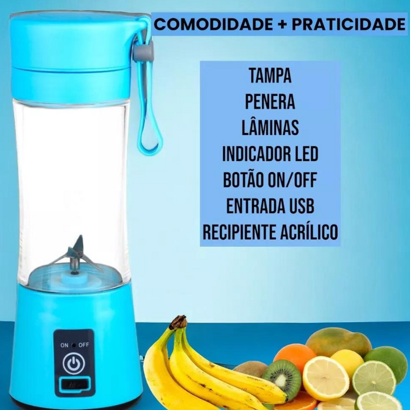 Mini liquidificador portátil recarregável - cores sortidas