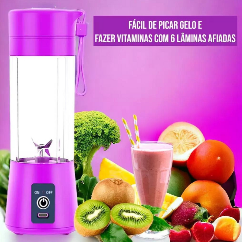 Mini liquidificador portátil recarregável - cores sortidas