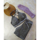 Conjunto gym com elástico - short e top